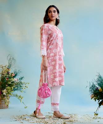 Dusty Rose Pure Cotton Kurta 1