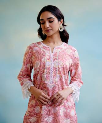 Dusty Rose Pure Cotton Kurta 3
