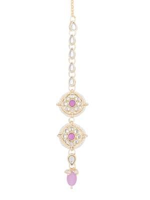 I jewels traditional kundan & pearl head piece designer jewelry hair accessory maang tikka for women  2