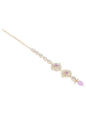I jewels traditional kundan & pearl head piece designer jewelry hair accessory maang tikka for women  3