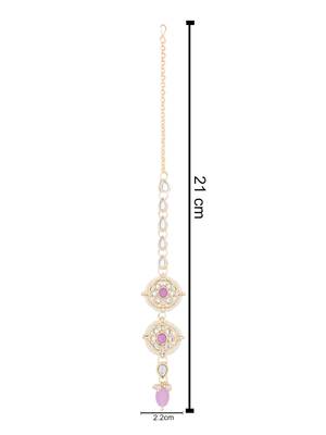 I jewels traditional kundan & pearl head piece designer jewelry hair accessory maang tikka for women  4