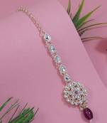 traditional kundan & pearl head piece designer jewelry hair accessory maang tikka for women 