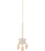 traditional kundan & pearl head piece designer jewelry hair accessory maang tikka for women 