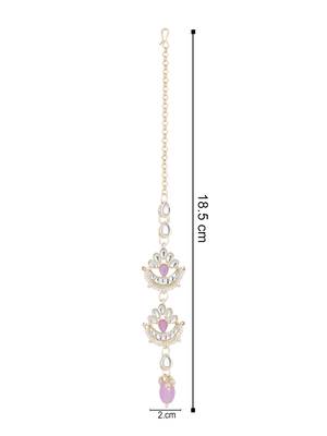 I jewels traditional kundan & pearl head piece designer jewelry hair accessory maang tikka for women  4