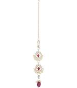 I jewels traditional kundan & pearl head piece designer jewelry hair accessory maang tikka for women 