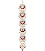 I jewels traditional handcrafted kundan & pearl paranda/hair braid pin choti for bridal perfect for wedding (t2173m)