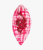 Elegant Cotton Coral Colors Hairband with Hand Embroidery