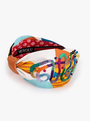 Explorers’ Cotton Headband with Vibrant Map-Inspired Embroidery 2