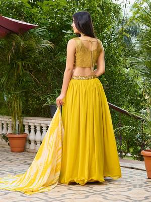 yellow embroidered lehenga-choli 4