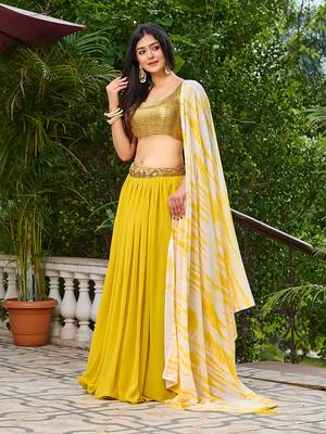yellow embroidered lehenga-choli 6