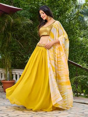 yellow embroidered lehenga-choli 1