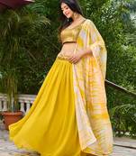 yellow embroidered lehenga-choli