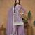 Purple color chinnon sharara  suits with chinnon dupatta
