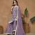 Purple color chinnon sharara  suits with chinnon dupatta