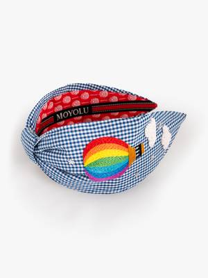 Cotton Headband with Playful hand embroidered Hot Air Balloon 2