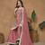 Peach color chinnon sharara suits with chinnon dupatta