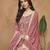 Peach color chinnon sharara suits with chinnon dupatta