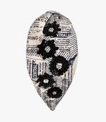 Printed Canvas Headband with Shimmering Hand-Embroidered Sequins