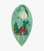 Charming Cotton Headband with Hand-Embroidered Wolf 