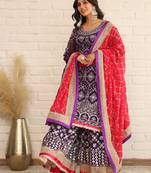 Eid Special Purple Heavy Sharara Dress With Heavy Top & Dupatta (Set of 3)