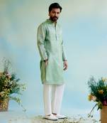 Mint meadow tissue kurta