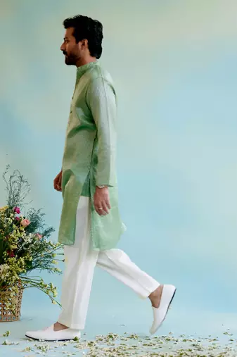 Mint meadow tissue kurta