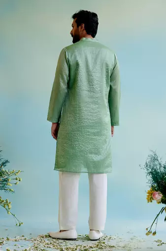 Mint meadow tissue kurta