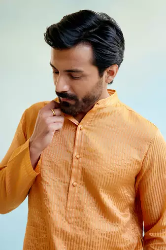 Marigold petal tissue kurta