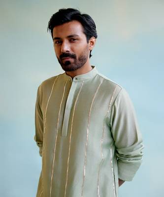 Sage green gota kurta 2