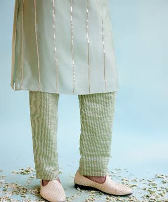 Sage green gota kurta 4