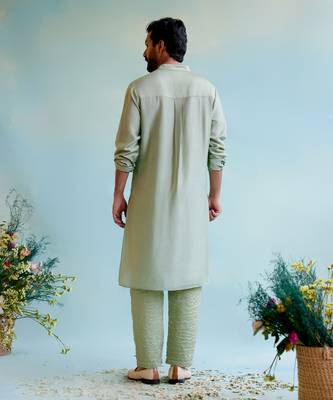 Sage green gota kurta 5