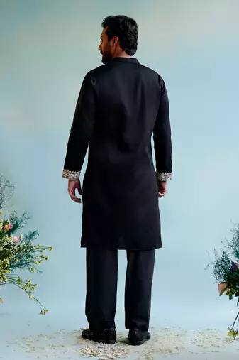 Black embroidered kurta