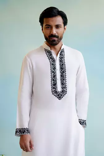 White embroidered kurta