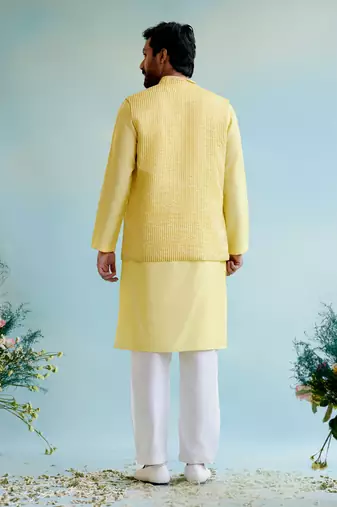 Sunshine glow stripe tissue nehru jacket