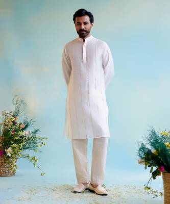White lily gota kurta with narrow pants 1