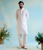 White lily gota kurta with narrow pants