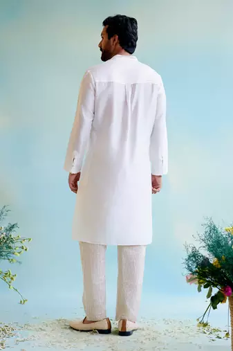 White lily gota kurta with narrow pants