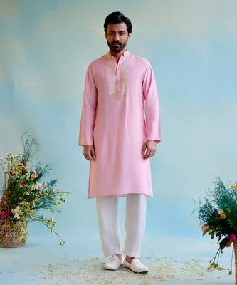 Pink glow gota kurta with narrow pants 1