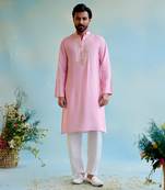 Pink glow gota kurta with narrow pants