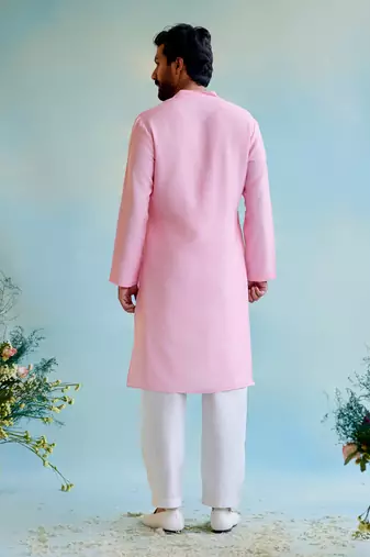 Pink glow gota kurta with narrow pants