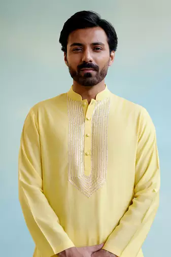 Yellow glow gota kurta with narrow pants