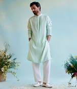 Mint dream pintuck kurta with narrow pants