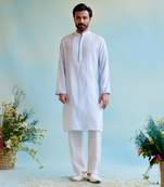 Blue breeze pintuck kurta with narrow pants