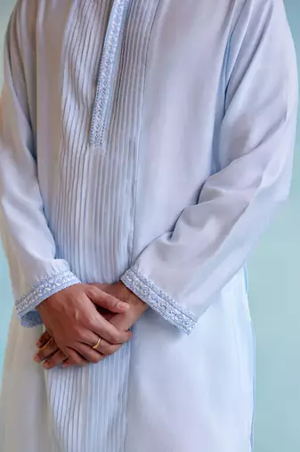 Blue breeze pintuck kurta with narrow pants