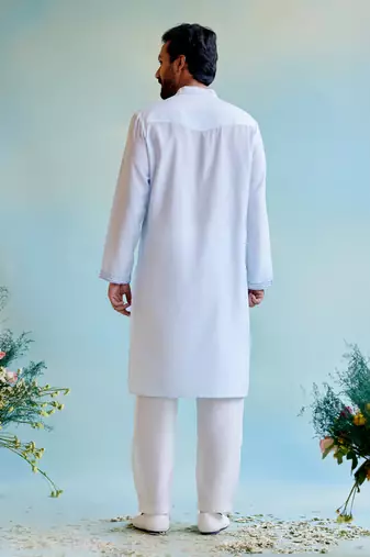 Blue breeze pintuck kurta with narrow pants