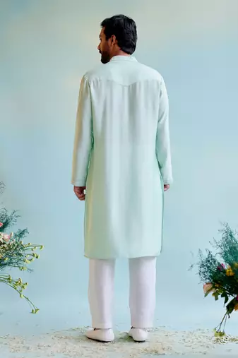 Mint dream pintuck kurta with narrow pants
