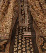 Unstitched printed suit set with traditional printed kota-doria dupatta and printed bottom.