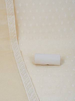 Unstitched chikankari suit set with kota-doria dupatta and plain bottom. 3