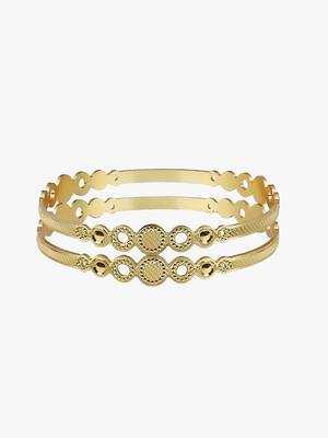 Women gold-plated traditional set of two bangles 3
