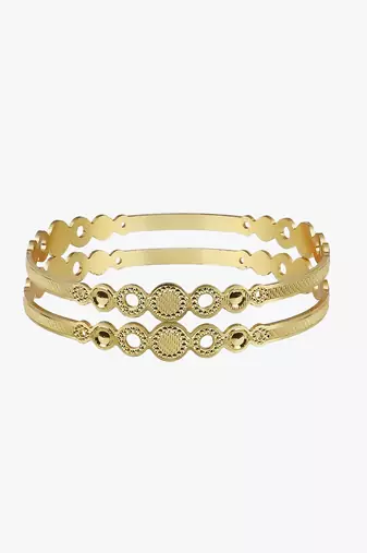 Women gold-plated traditional set of two bangles